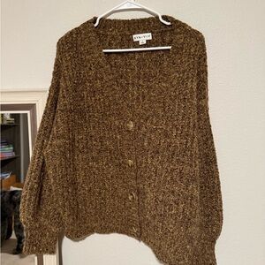 Ava & Viv Women's Textured Brown Cardigan